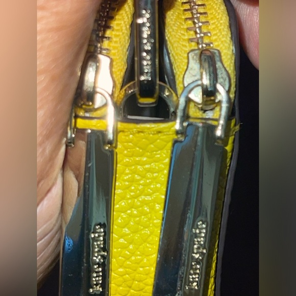 Kate Spade Taylor Double Zip Crossbody Handbag yellow EUC golden hour summer - Picture 14 of 14